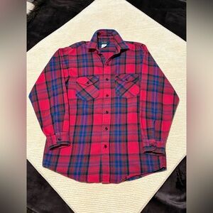 OshKosh Red/Blue Flannel Shirt.  Unisex-Tag Reads MR (Medium Regular).